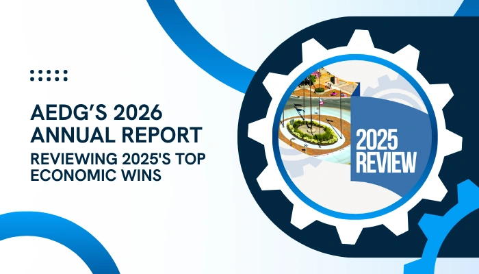 AEDG’s 2026 Annual Report Cover highlighting the top economic wins from 2025