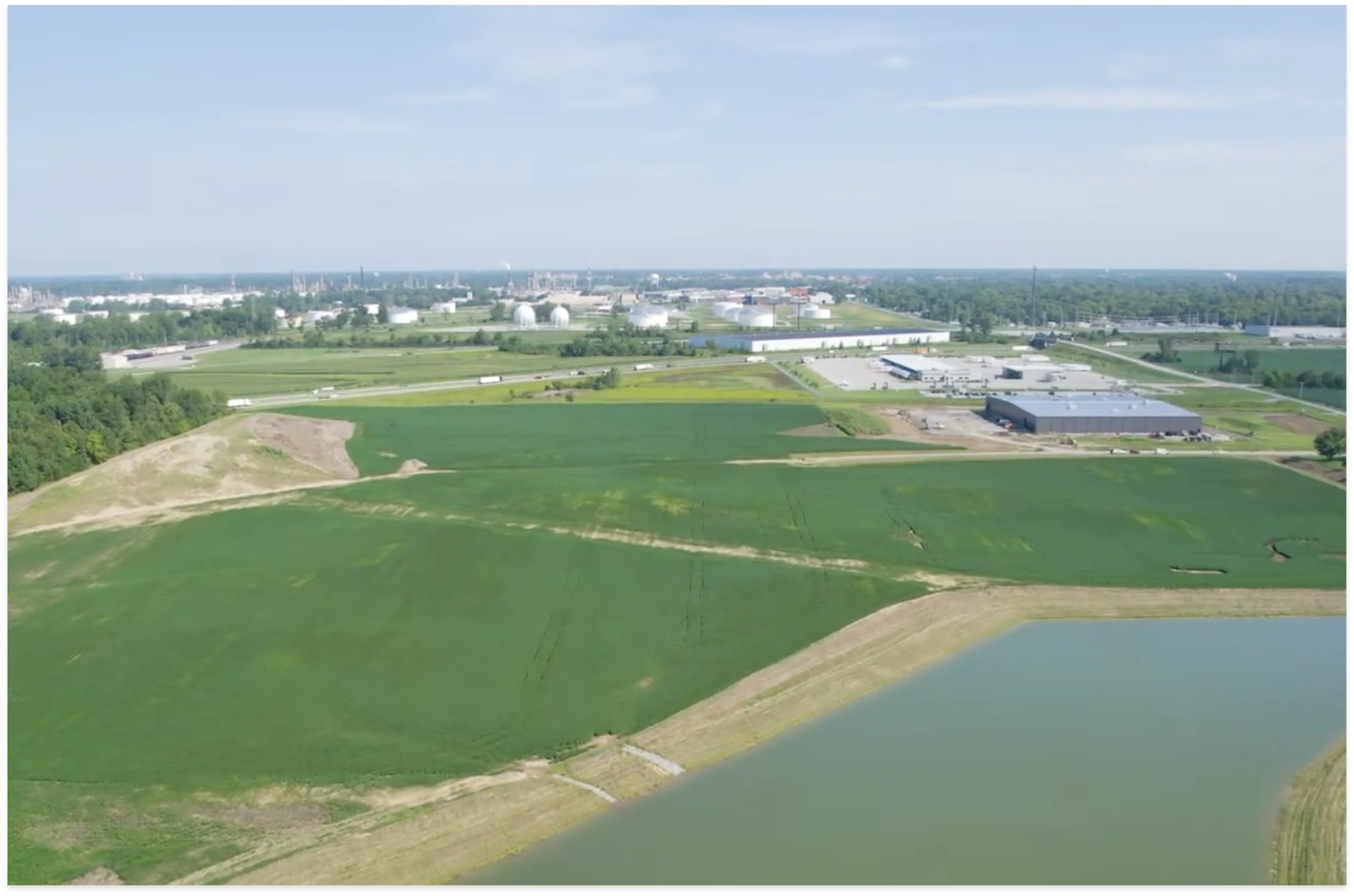Aerial view of land in Allen County