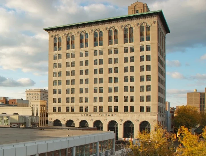 View of Lima Square building and downtown skyline